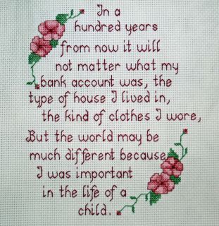 Completed Cross Stitch in A Hundred Years