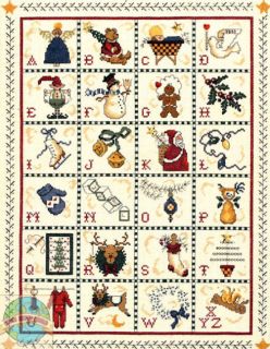 Cross Stitch Kit JCA Christmas Alphabet Sampler Sequins 08544
