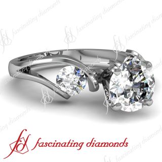  Cut Diamond Past Present Future Swirl Engagement Ring Cut Ideal SI1