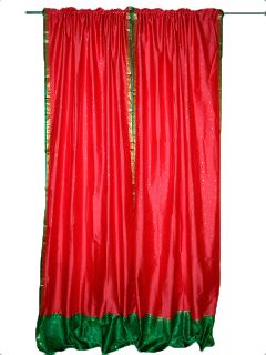  India Sari Curtain Drape Silk Saree Curtains Drapes Panel 96