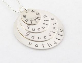 Sterling Silver Necklace Custom Personalized Handstamped Personalised