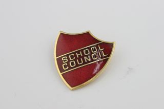 School Council Handmade School Badge Shield Red Vitreous Enamel