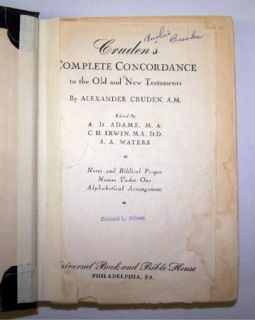 Vintage Crudens Complete Concordance Old New Testament