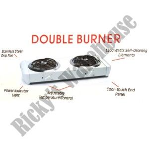  Electric Double Dual Burner Hot Plate Portable Countertop Travel Stove