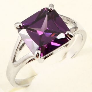 Large Radiant Cut Purple Amethyst A075 Ring