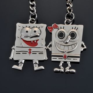 Lovely A Couple of Sponge Bob keyring keychain keyfob metal key chains
