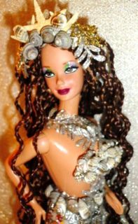 Crystal Waters shimmering mermaid beauty barbie doll ooak sea shell