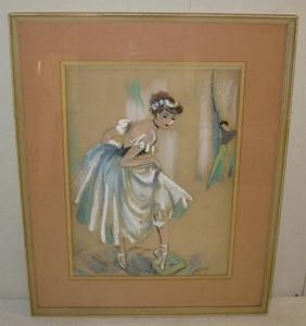RARE Cydney Grossman Listed Ballet Ballerina Painting