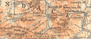 New York State 1909 Adirondack Mountains Old Vintage Map