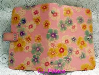 Leather Diary Book Daily Planner Organizer Pink Daisy