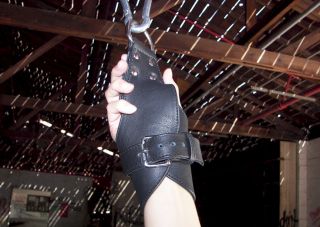  Black Leather Wrist Suspension Cuffs Must See New Soft Leather