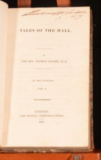  Vol Tales of The Hall Rev George Crabbe Poetry First Edition