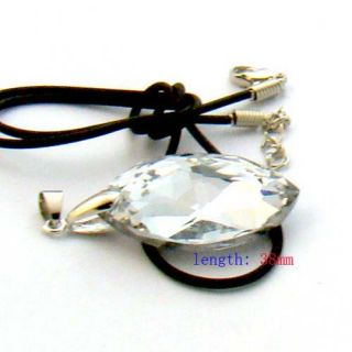 C910 Trendy Rainbow Oval Bead Crystal Glass Pendant Necklace Vogue