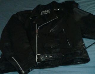  First Mens Leather Biker Jacket Size 54