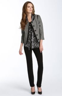Elie Tahari Exclusive for  Tessa Tweed Jacket, Priscilla Sleeveless Print Blouse & Nova Skinny Ponte Knit Pants