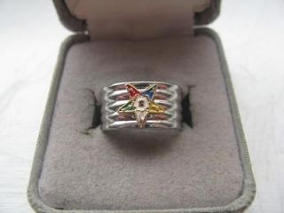 NEW Ladies Stainless Steel Eastern Star Crest Ring