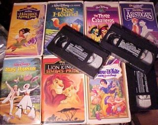  Lot of 10 Walt Disney Animated VHS Feature Films