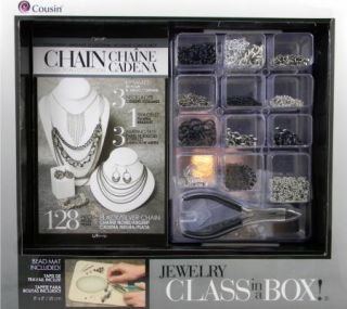 Jewelry Making Kit Complete by Cousin Black/Silver Chain 128 PC