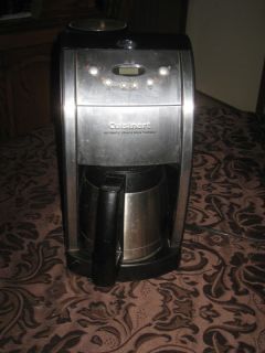 Stainless Cuisinart Coffee Maker & Grinder Auto Program Insulated Pot