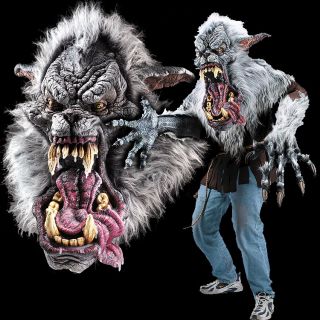 Huge Extreme Adult Werewolf Halloween Mask Wolf Costume