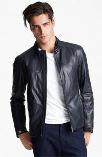 Zegna Sport Leather Bomber Jacket