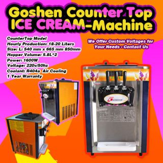  Direct Commercial Countertop Goshen Ice Cream Machine 220V 60Hz