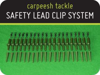 60 PC Safety Lead Clip System Weed Green Carp Tackle