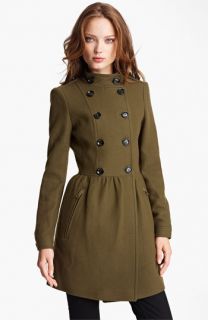 Burberry Brit Double Breasted Wool Blend Coat