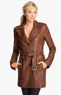 Andrew Marc Leather Trench Coat