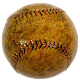 1922 Red Sox Reds Yankees Team w Babe Ruth Signed OAL Baseball Ball