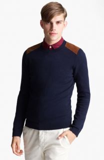Topman Sueded Shoulder Patch Sweater