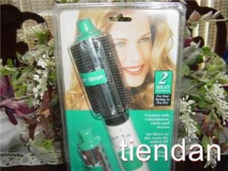  Hot Air 1 1 2 Brush Curling Iron Combo Green Dual Volts 4TRAVEL