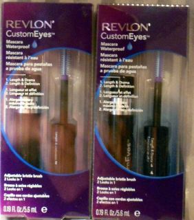 Lot of 2 Revlon Custom Eyes Waterproof Mascara 923 Blackened Brown