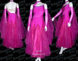  Ballroom Smooth Waltz Tango Show Organza Dance Dress S1820