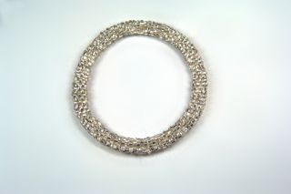 Silver Vintage Bead Crochet Bracelet 7 1 4 Wrist