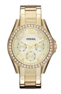 Fossil Riley Round Crystal Bezel Bracelet Watch