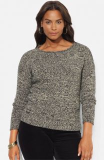 Lauren Ralph Lauren Drop Shoulder Marled Sweater (Plus)