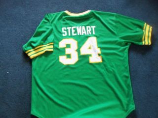 Dave Stewart green Oakland Athletics 34 throwback jersey XXXL