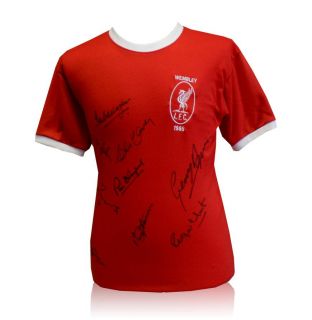 Liverpool 1965 FA Cup final replica jersey shirt signed by 9. Bid from