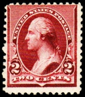 US Stamp 1890 2c Lake Scott 219D Mint OG NH $800 F VF