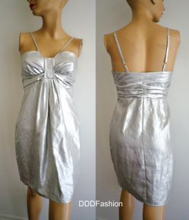 Cooper St Sz 8 Shimmery Silver Babydoll Dress Suit Cocktail Races