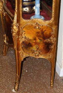 Gorgeous Carved Vernis Martin Painted Gilded Curio China Display