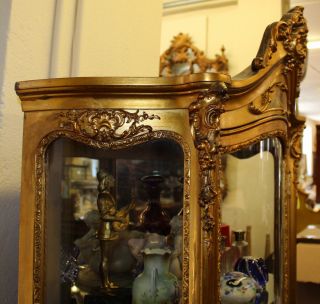 Gorgeous Carved Vernis Martin Painted Gilded Curio China Display