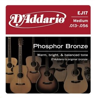 Addario EJ17 13 56 Medium Phosphor Bronze Acoustic Guitar Strings