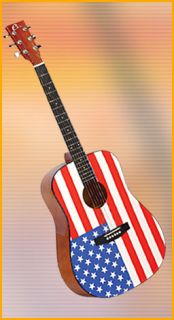 Eleca Acoustic Dreadnought Guitar Dag 5 American Flag