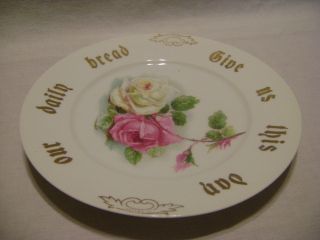 Vtg Rose Give US This Day Our Daily Bread Prayer Plate Altwasser