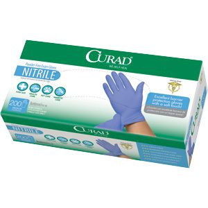 Curad Powder Free Nitrile Exam Gloves Medium 200ct