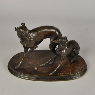 Antique Bronze figure entitled Jiji and Gisella by P J Mene