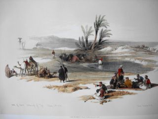 David Roberts Egypt Wells of Moses Ayun Musa 1845 1st Folio H C