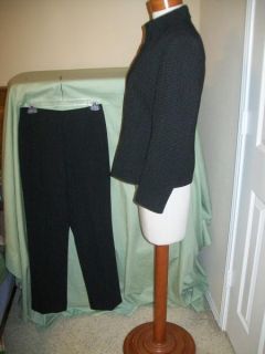 Dana Buchman Black White Wool Pants Suit Size 4
